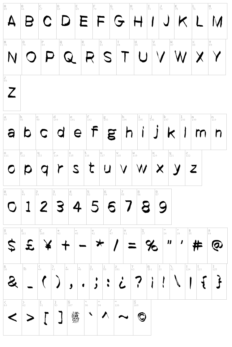 It started here font map